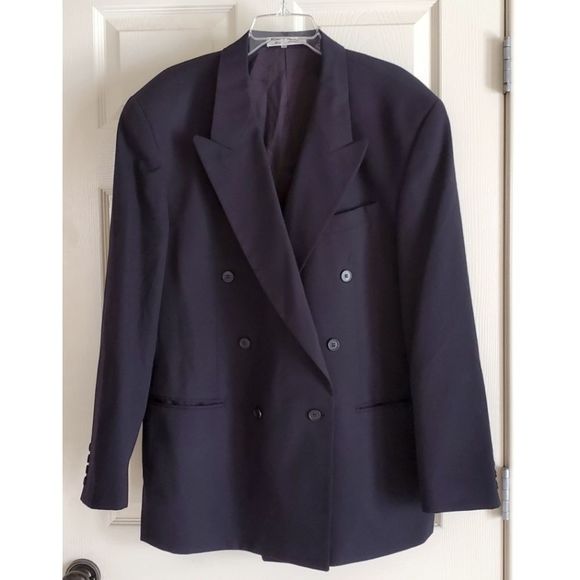 EUC Stefano Ricci Mens Wool Blazer Dress Suit Jacket Coat Lined Size IT 56 Black - Picture 2 of 10